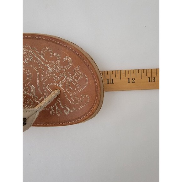 OluKai Paniolo Embroidered Premium Leather Thong Flip Flop Sandals Women’s Sz 9 - Picture 9 of 9
